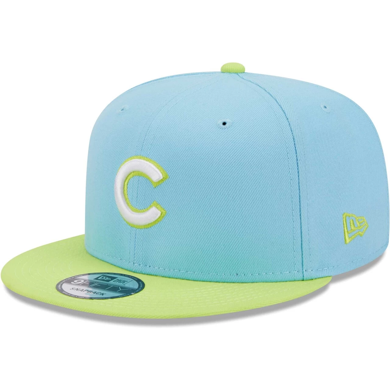 Men's Chicago Cubs New Era Light Blue/Neon Green Spring Basic Two-Tone 9FIFTY Snapback Hat