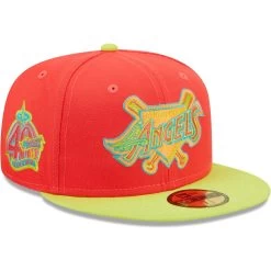 Men's Los Angeles Angels New Era Red/Neon Green Lava Highlighter Combo 59FIFTY Fitted Hat
