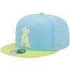Men's Los Angeles Angels New Era Light Blue/Neon Green Spring Basic Two-Tone 9FIFTY Snapback Hat