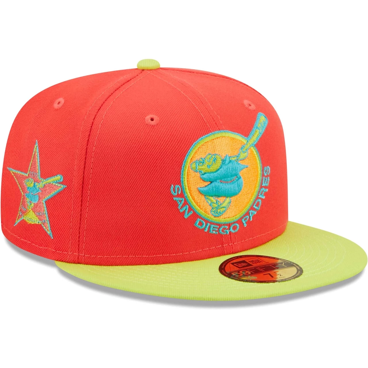 Men's San Diego Padres New Era Red/Neon Green Lava Highlighter Combo 59FIFTY Fitted Hat