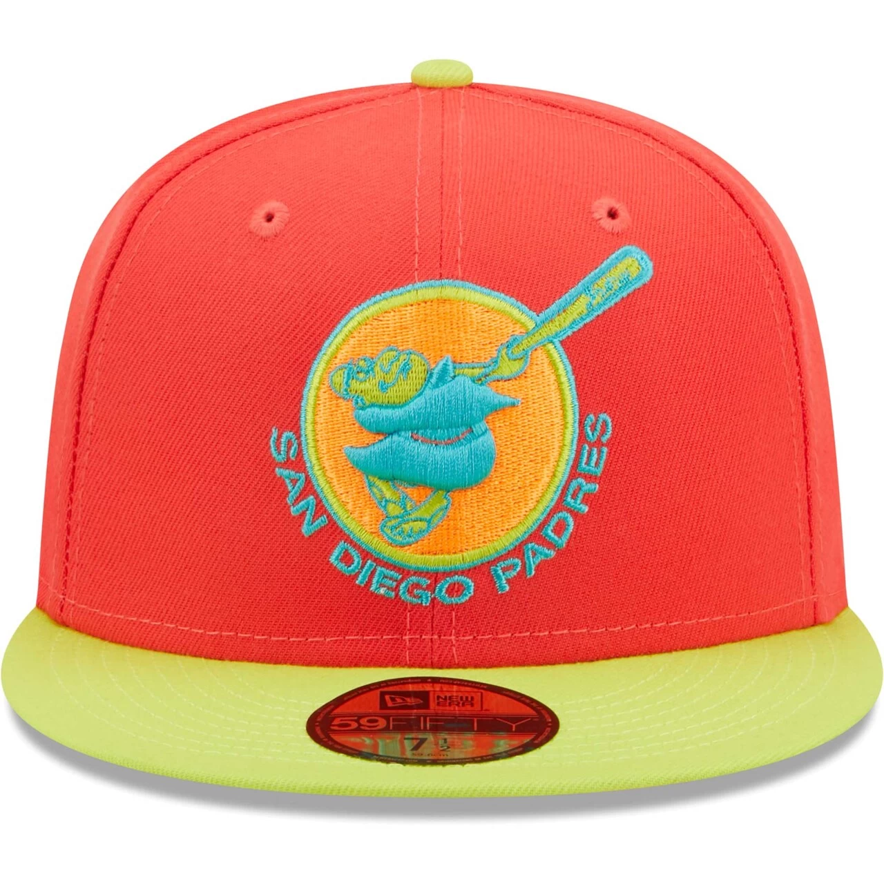 Men's San Diego Padres New Era Red/Neon Green Lava Highlighter Combo 59FIFTY Fitted Hat - Image 2