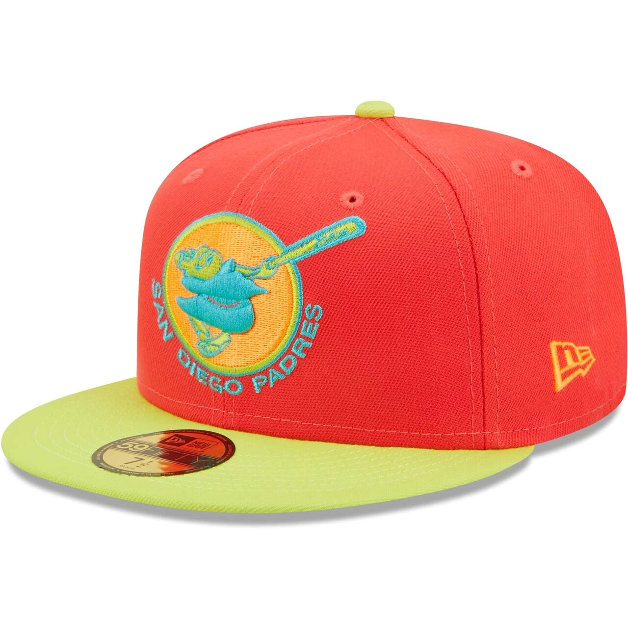 Men's San Diego Padres New Era Red/Neon Green Lava Highlighter Combo 59FIFTY Fitted Hat - Image 3