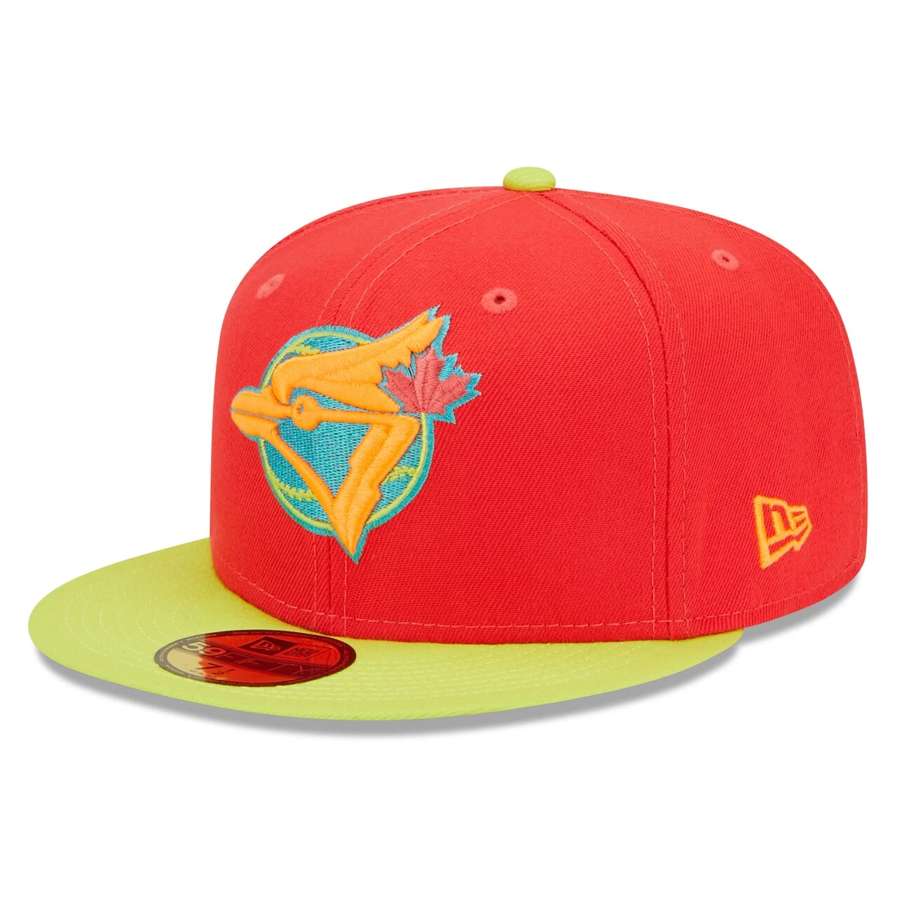 Men's Toronto Blue Jays New Era Red/Neon Green 1992 World Series Lava Highlighter Combo 59FIFTY Fitted Hat - Image 3