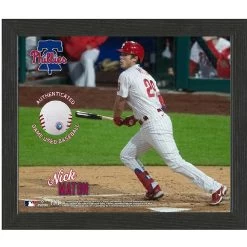 Philadelphia Phillies Nick Maton Game-Used Ball Swatch 9'' X 11'' Frame