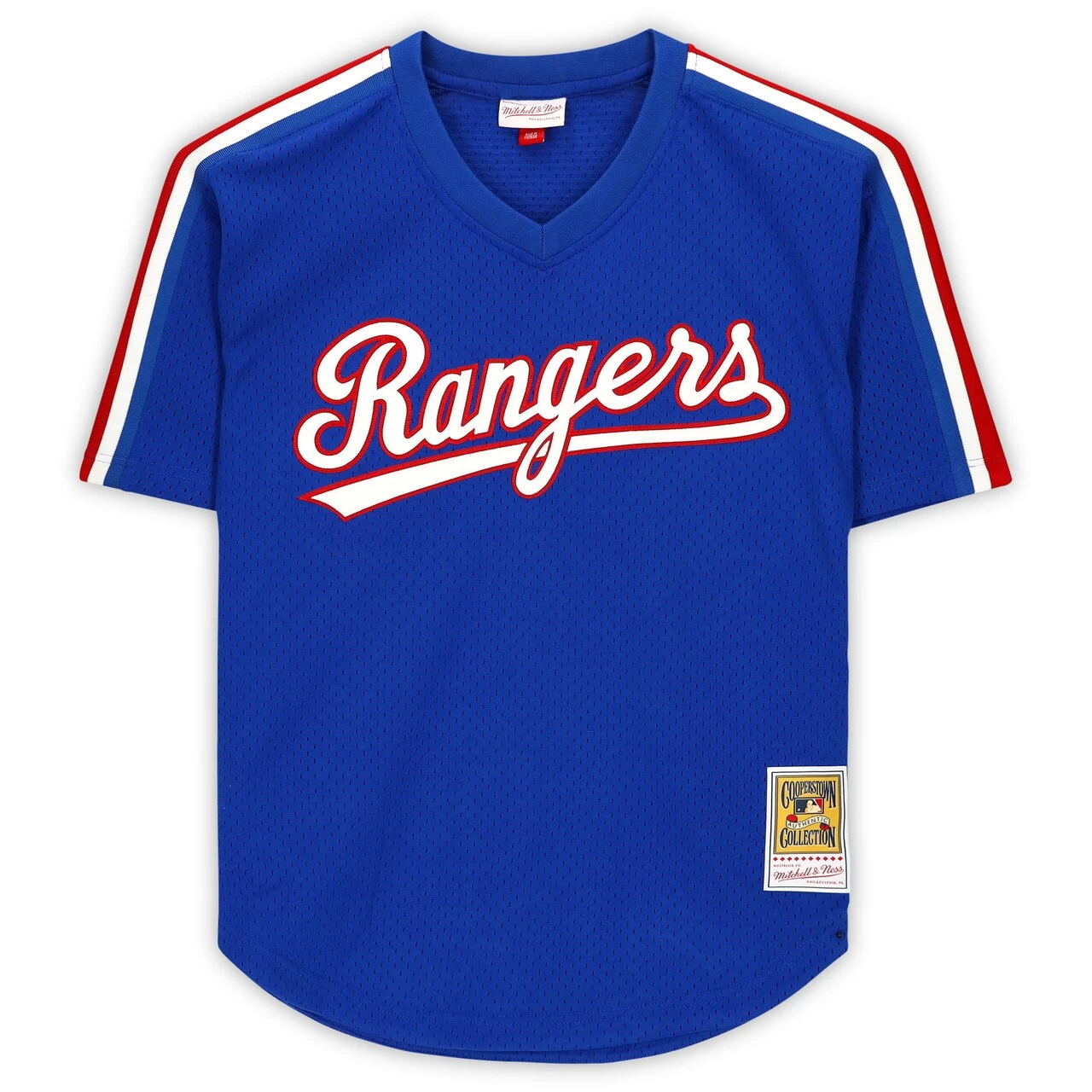 Autographed Texas Rangers Nolan Ryan Fanatics Authentic Royal Mitchell & Ness Authentic Jersey With "7 No Hitters" Inscription - Image 3