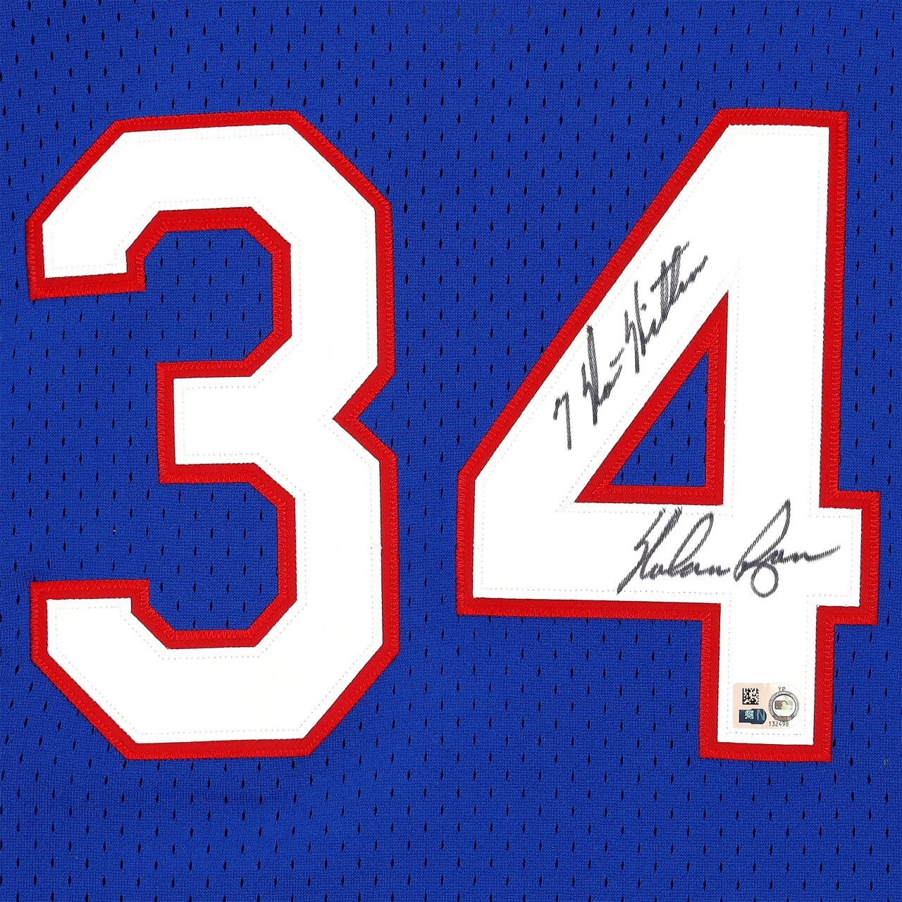 Autographed Texas Rangers Nolan Ryan Fanatics Authentic Royal Mitchell & Ness Authentic Jersey With "7 No Hitters" Inscription - Image 4