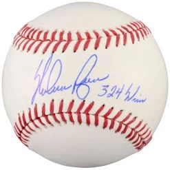 Autographed Texas Rangers Nolan Ryan Fanatics Authentic Baseball With "324 Wins" Inscription