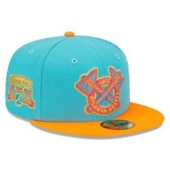 Men's Atlanta Braves New Era Blue/Orange Vice Highlighter 59FIFTY Fitted Hat