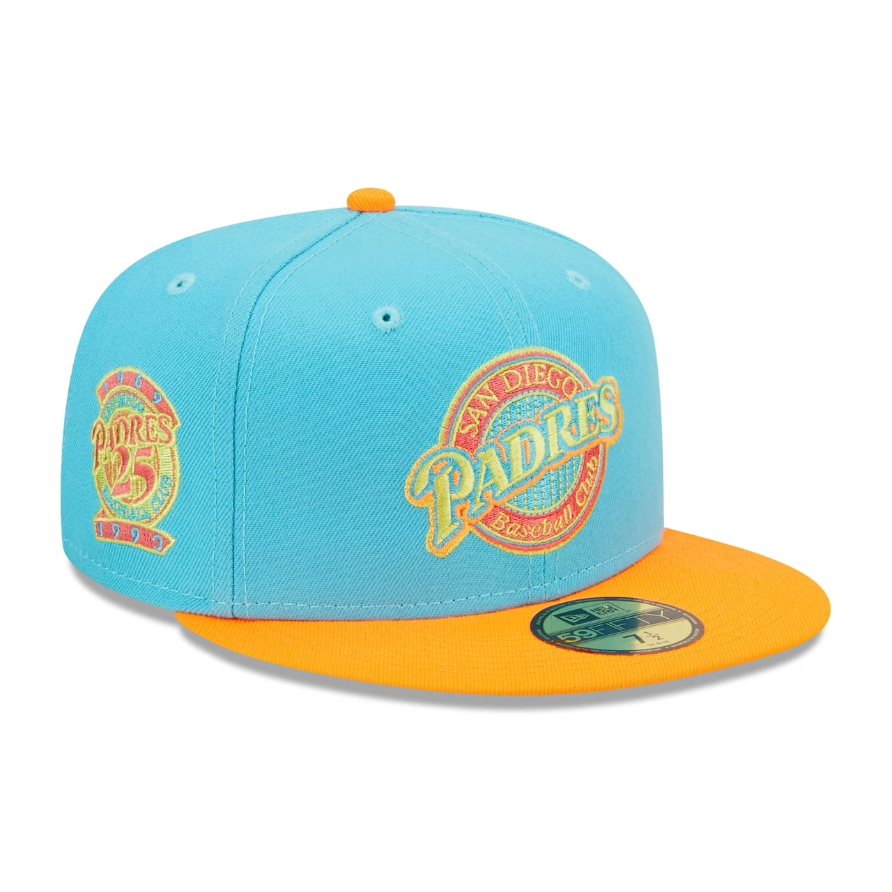 Men's San Diego Padres New Era Blue/Orange Vice Highlighter 59FIFTY Fitted Hat
