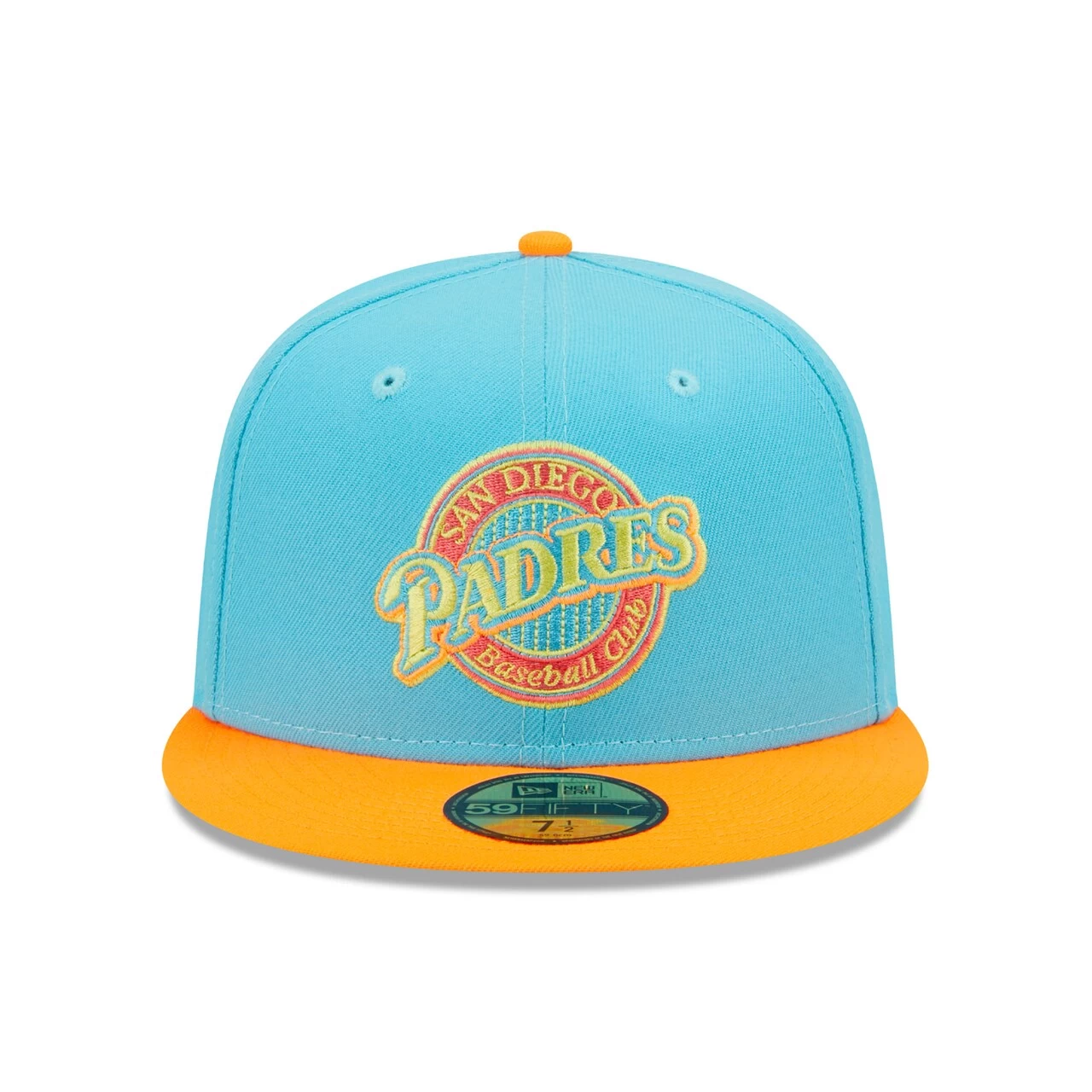 Men's San Diego Padres New Era Blue/Orange Vice Highlighter 59FIFTY Fitted Hat - Image 2
