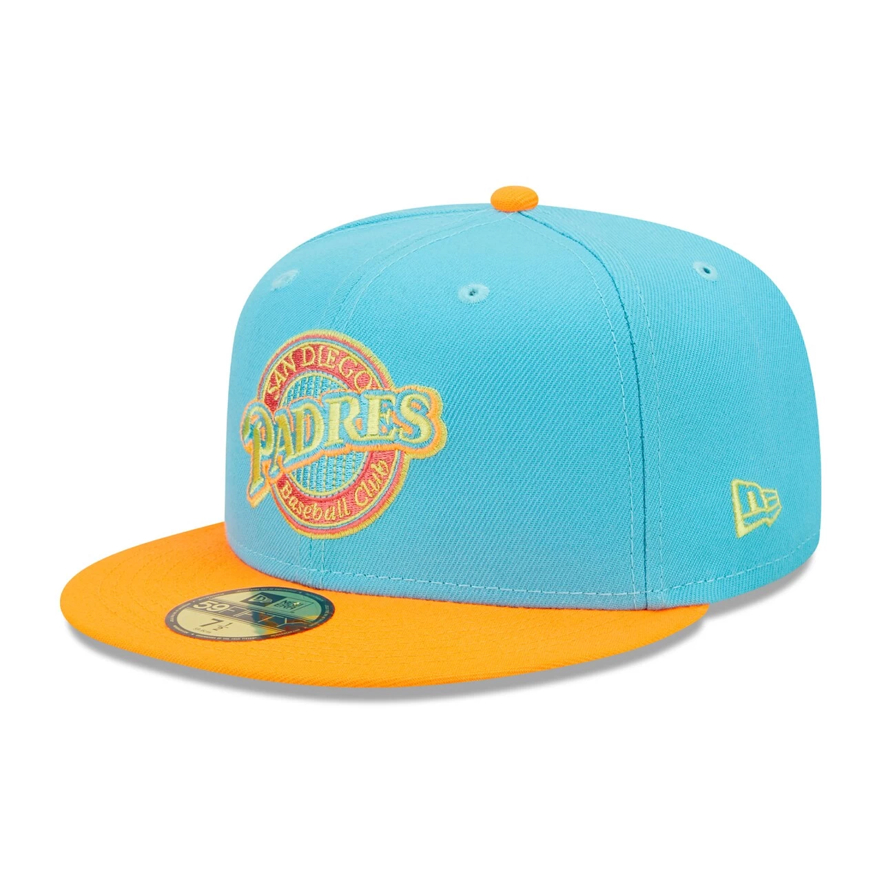 Men's San Diego Padres New Era Blue/Orange Vice Highlighter 59FIFTY Fitted Hat - Image 3