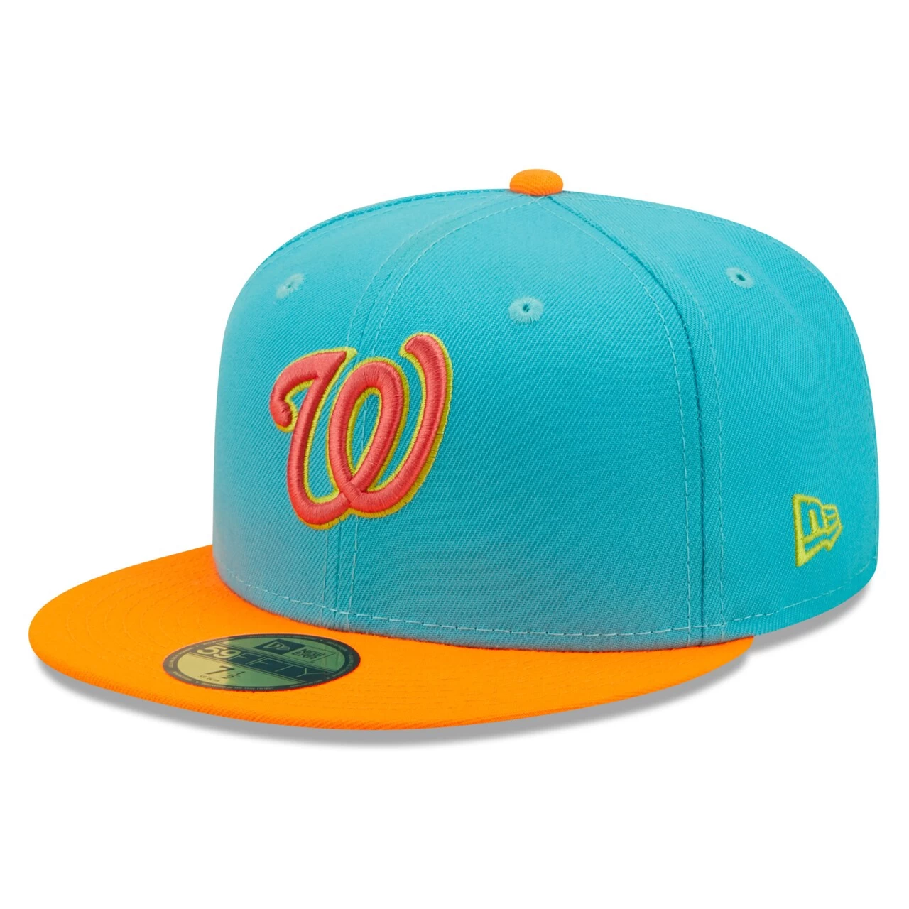 Men's Washington Nationals New Era Blue/Orange Vice Highlighter 59FIFTY Fitted Hat - Image 3