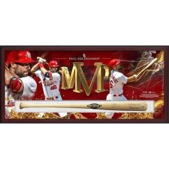 Autographed St. Louis Cardinals Paul Goldschmidt Fanatics Authentic 2022 NL MVP Old Hickory Model Bat Shadowbox