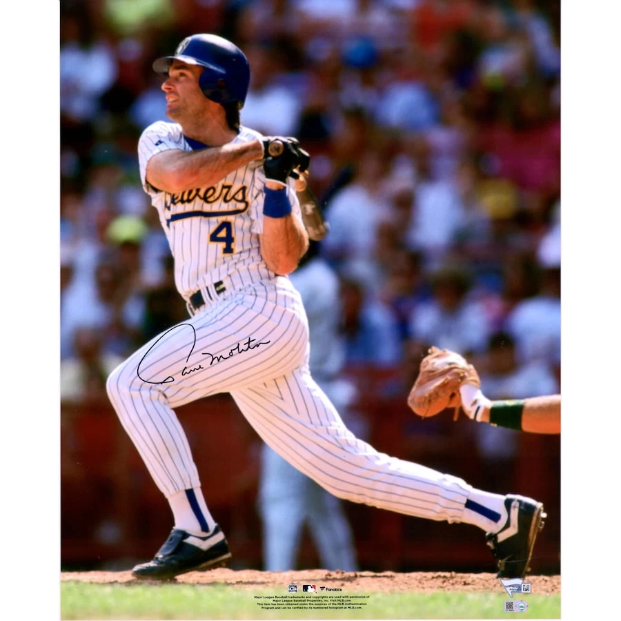 Autographed Milwaukee Brewers Paul Molitor Fanatics Authentic 16" X 20" Hitting Photograph