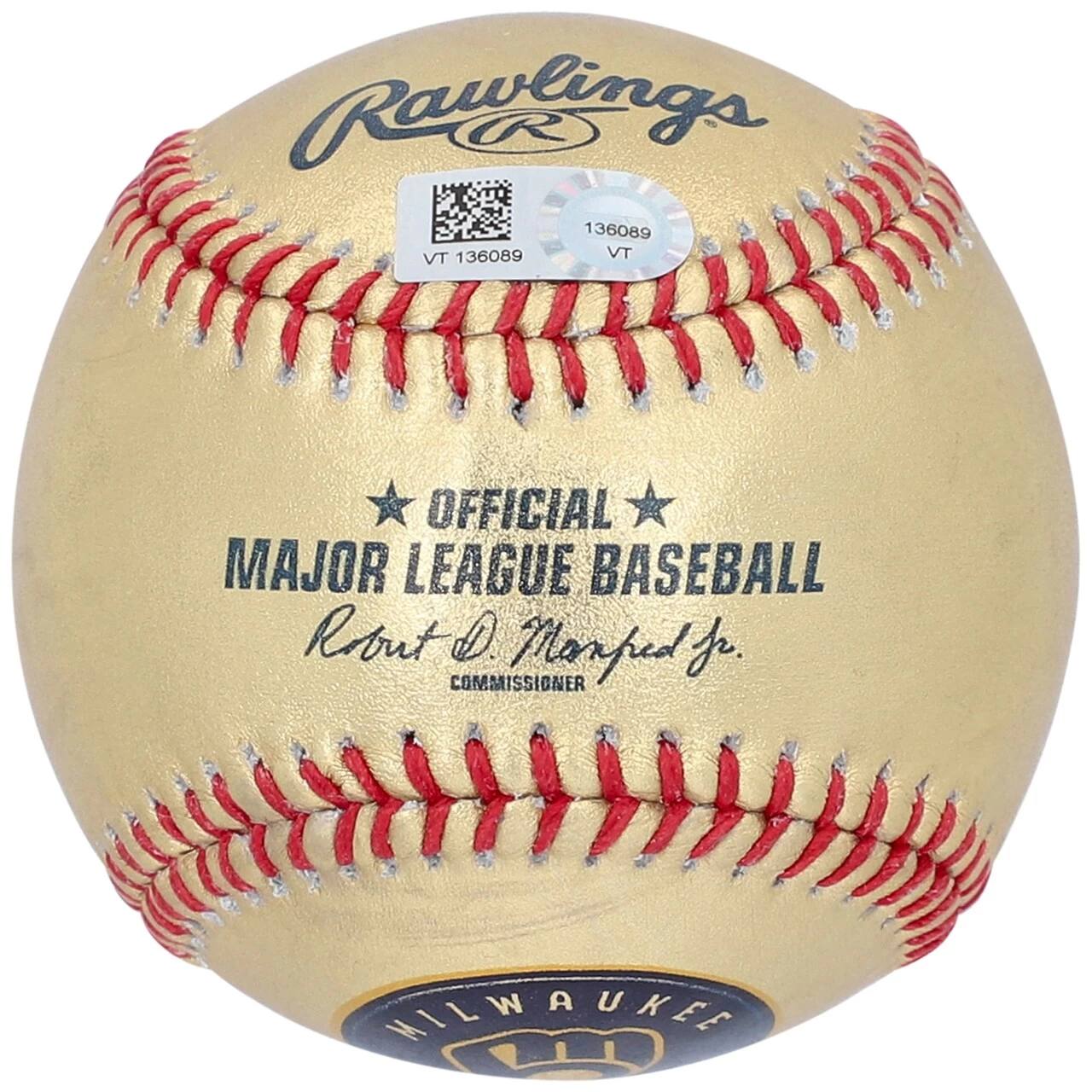 Autographed Milwaukee Brewers Paul Molitor Fanatics Authentic Gold Leather Baseball - Image 2