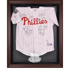 Philadelphia Phillies Fanatics Authentic 2008 World Series Champions Brown Framed Logo Jersey Display Case