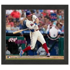 Philadelphia Phillies Rhys Hoskins Game-Used Baseball Frame