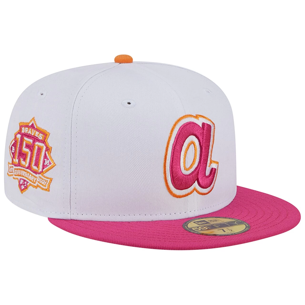 Men's Atlanta Braves New Era White/Pink 150th Team Anniversary 59FIFTY Fitted Hat