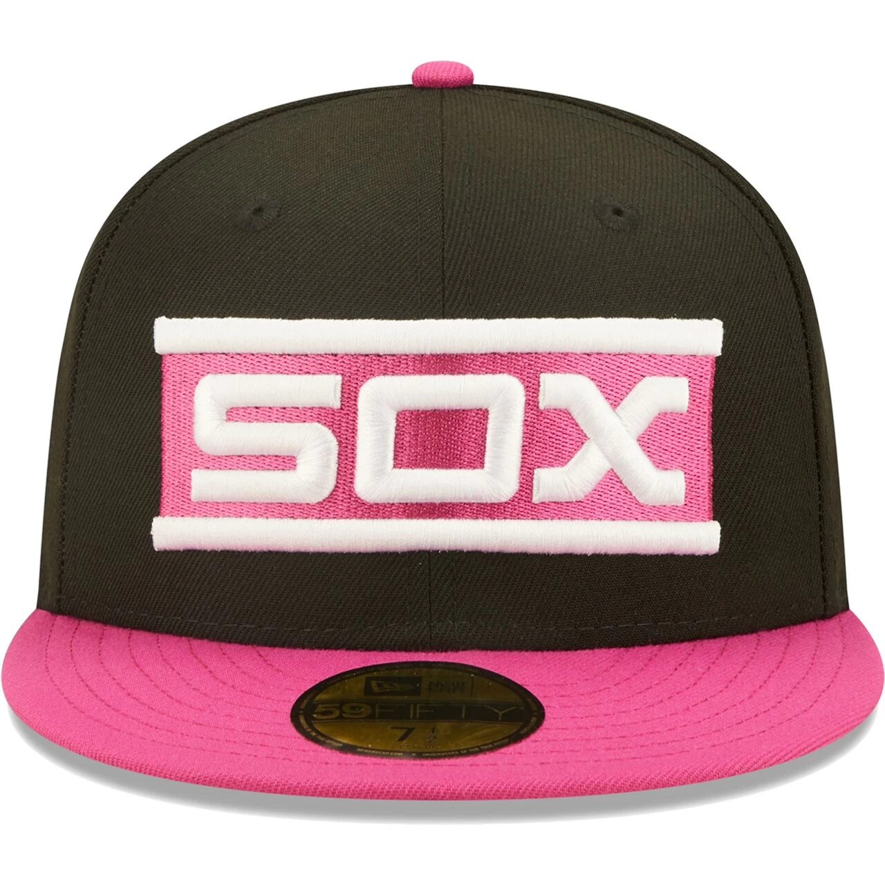 Men's Chicago White Sox New Era Black/Pink Comiskey Park 75th Anniversary Passion 59FIFTY Fitted Hat - Image 2