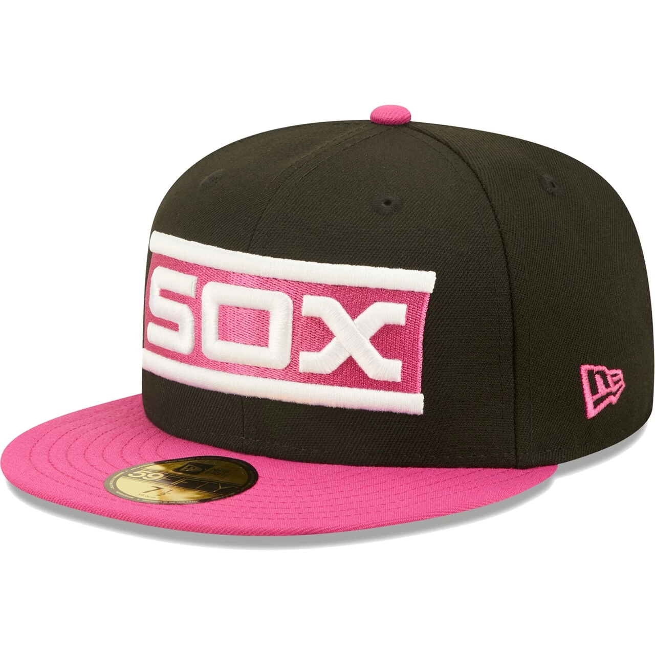Men's Chicago White Sox New Era Black/Pink Comiskey Park 75th Anniversary Passion 59FIFTY Fitted Hat - Image 3