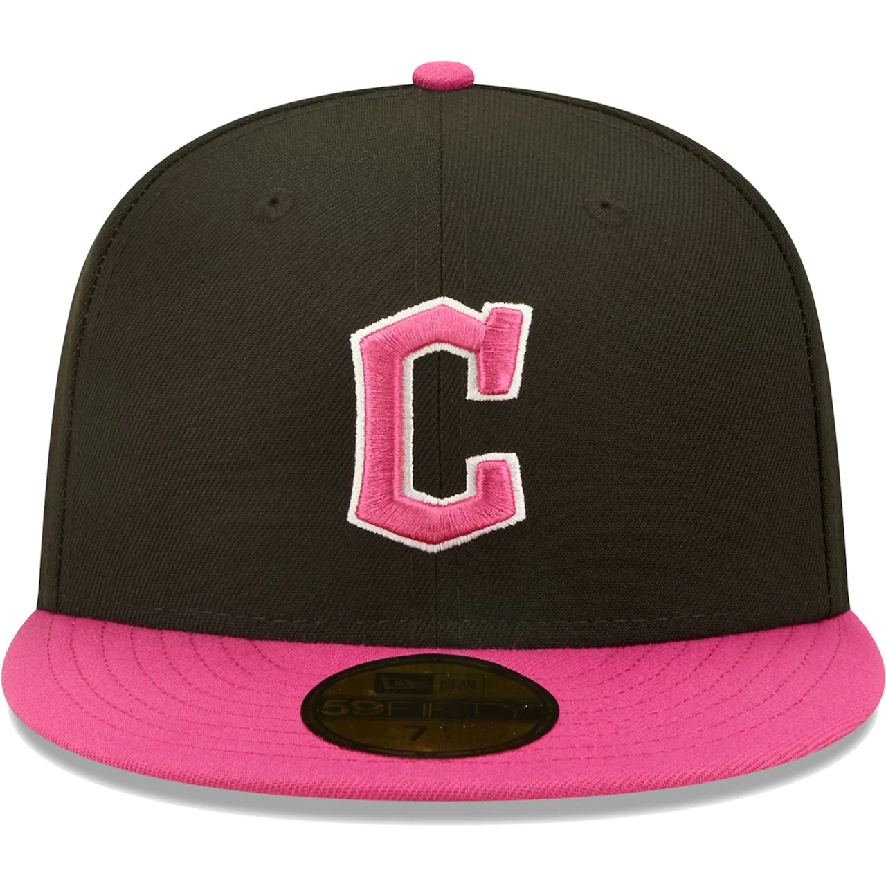 Men's Cleveland Guardians New Era Black/Pink Passion 59FIFTY Fitted Hat - Image 2