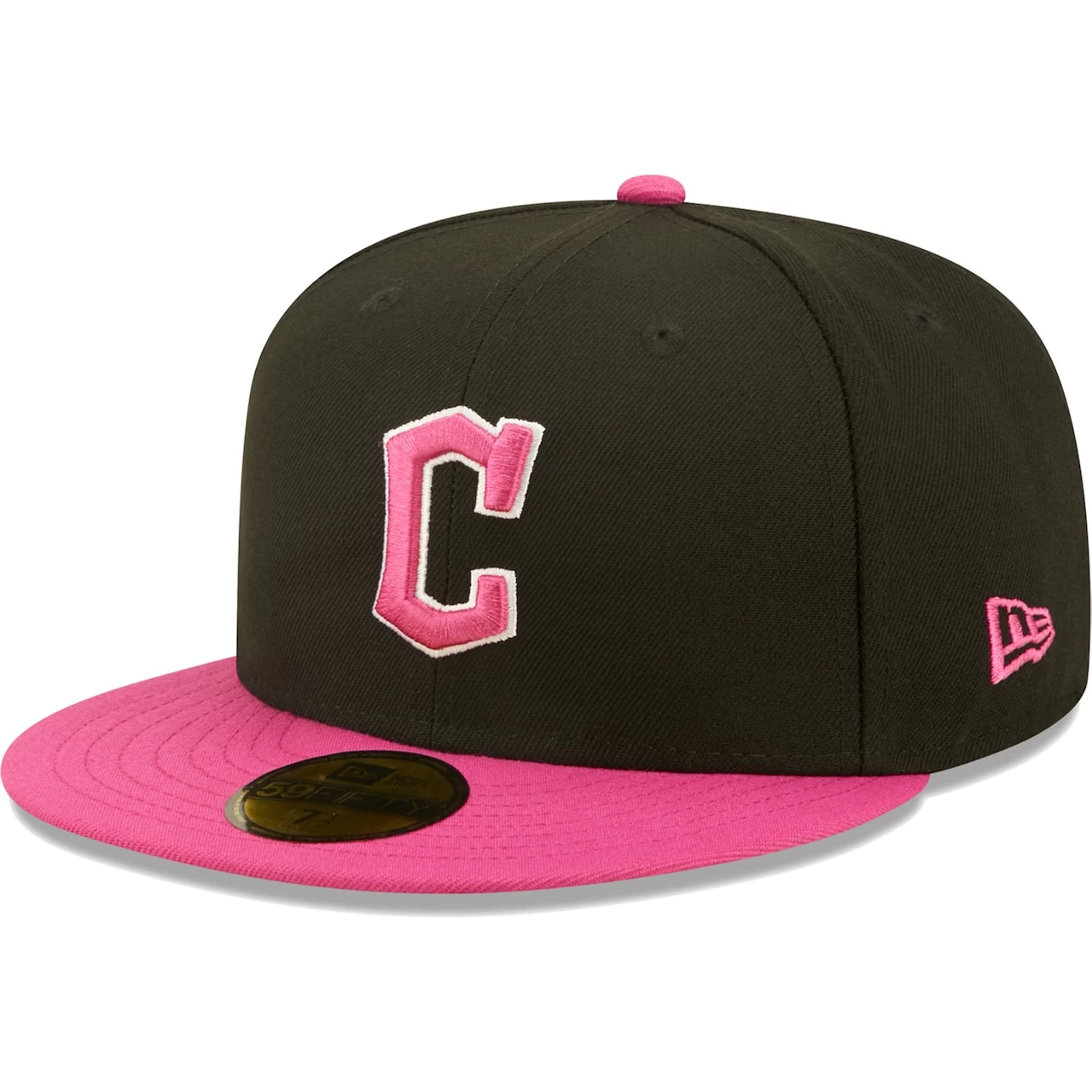 Men's Cleveland Guardians New Era Black/Pink Passion 59FIFTY Fitted Hat - Image 3