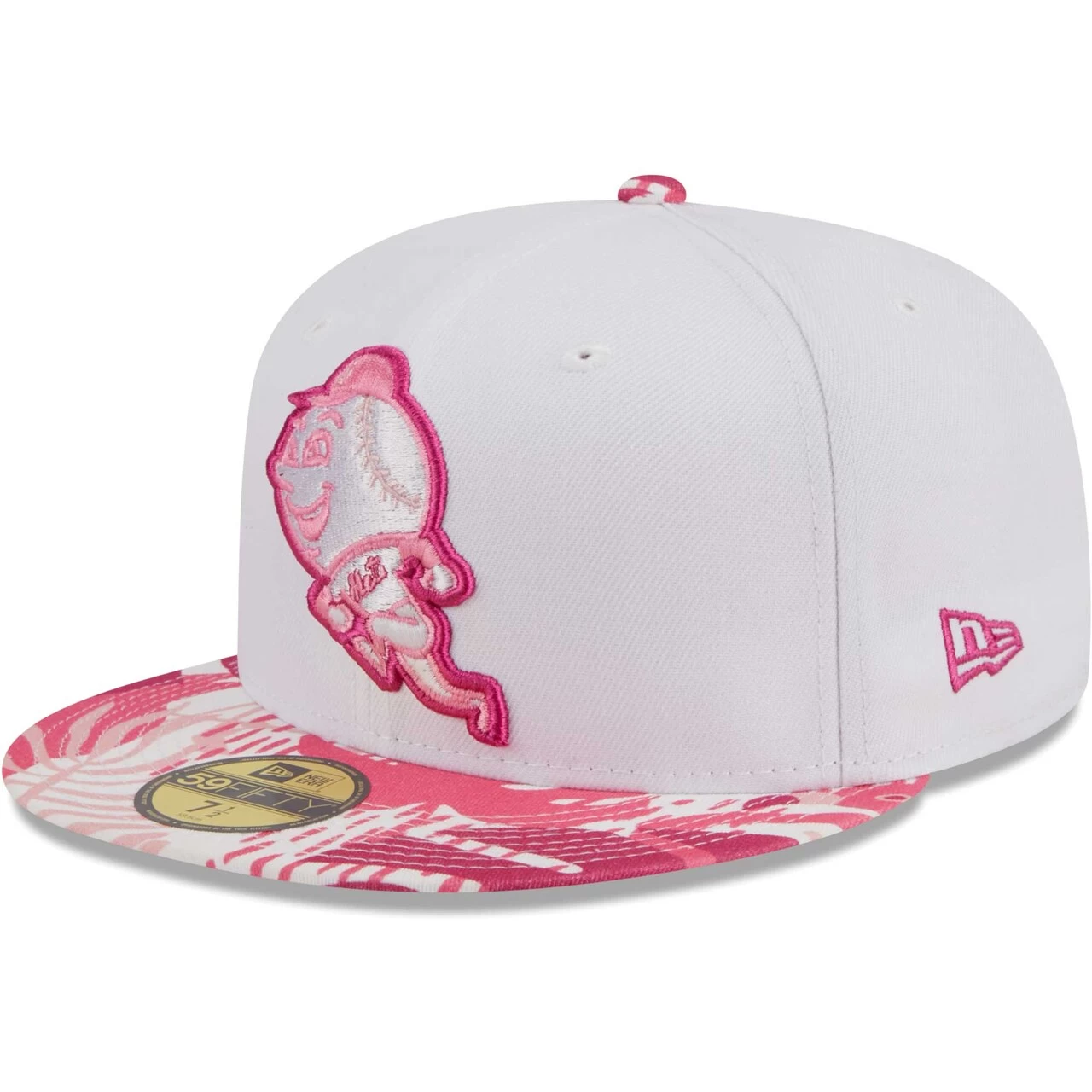 Men's New York Mets New Era White/Pink Flamingo 59FIFTY Fitted Hat