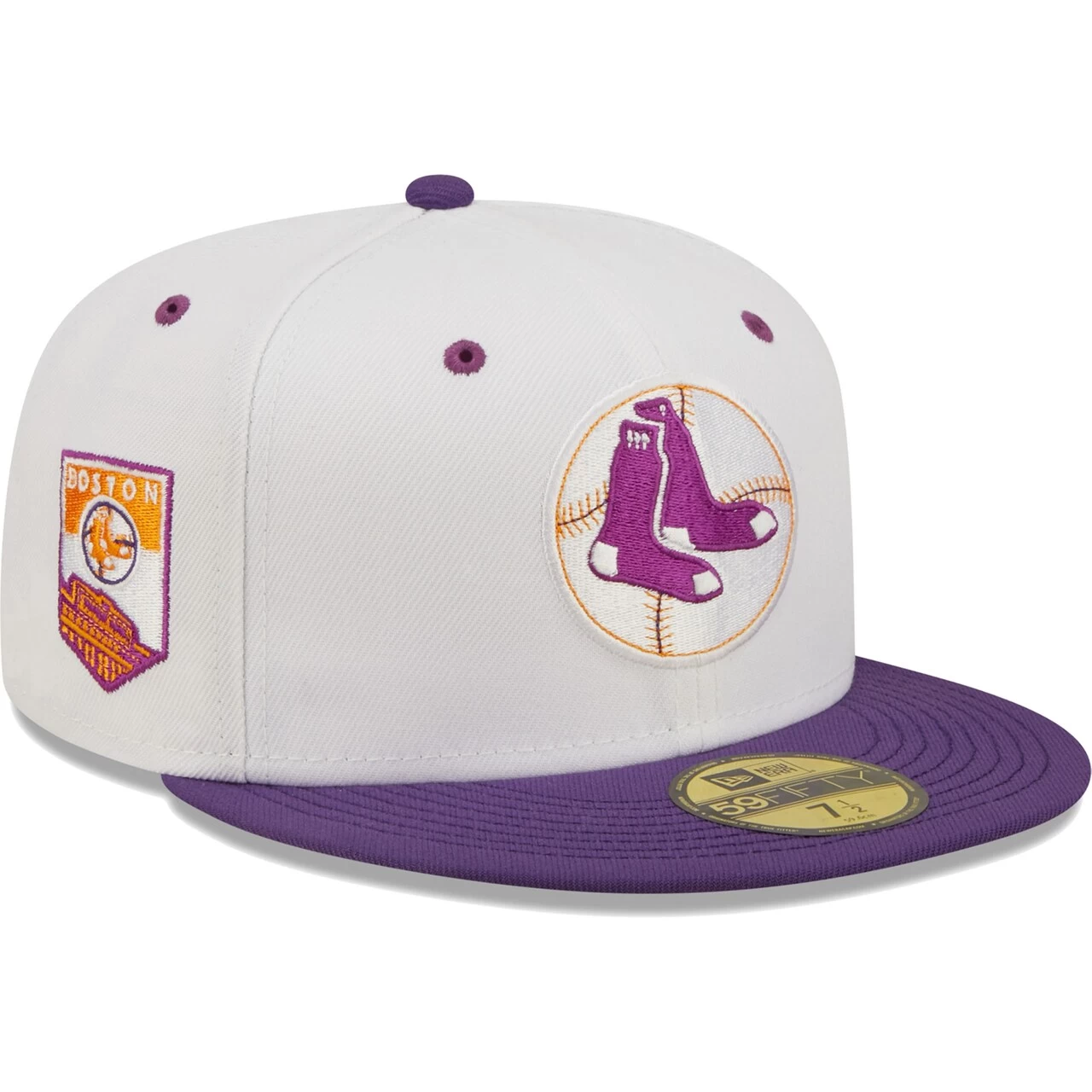 Men's Boston Red Sox New Era White/Purple Boston Grape Lolli 59FIFTY Fitted Hat