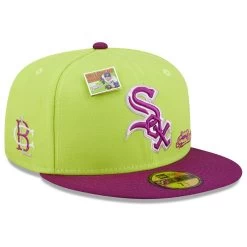 Men's Chicago White Sox New Era Green/Purple MLB X Big League Chew Swingin' Sour Apple Flavor Pack 59FIFTY Fitted Hat