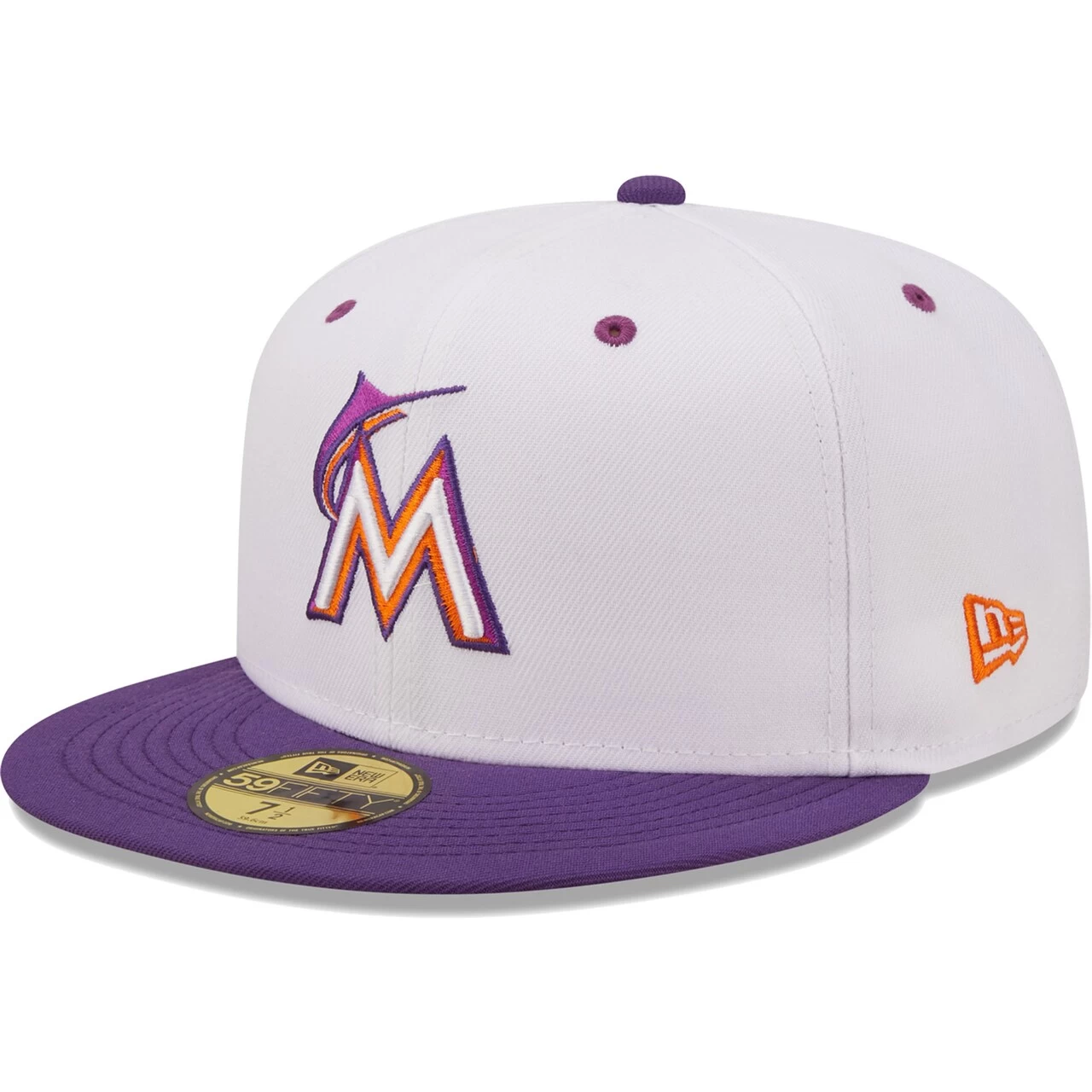 Men's Miami Marlins New Era White/Purple 2017 MLB All-Star Game Grape Lolli 59FIFTY Fitted Hat - Image 3