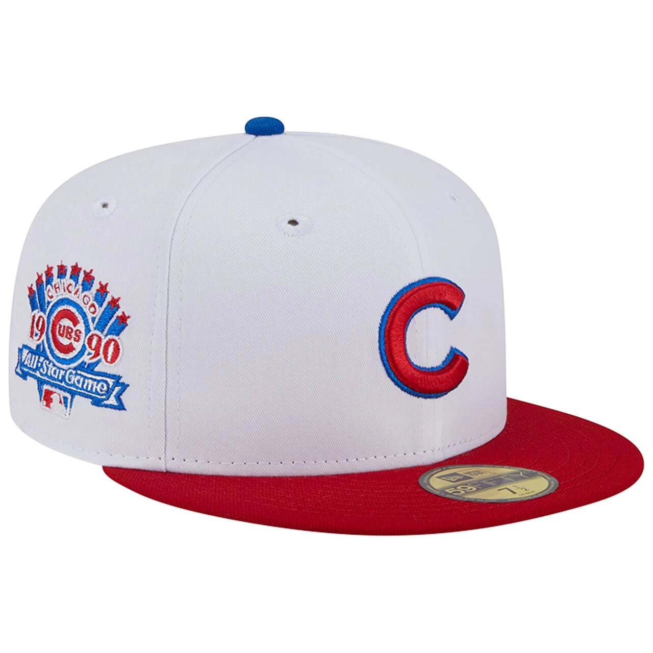 Men's Chicago Cubs New Era White/Red Undervisor 59FIFTY Fitted Hat