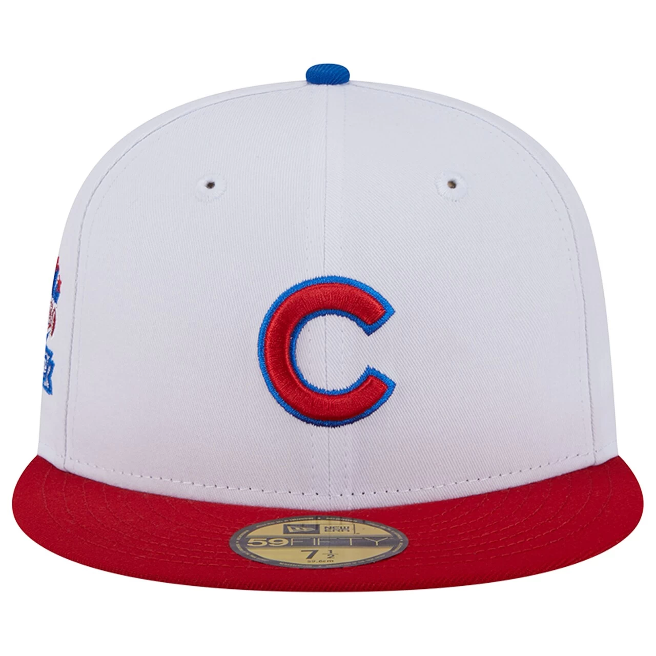 Men's Chicago Cubs New Era White/Red Undervisor 59FIFTY Fitted Hat - Image 2