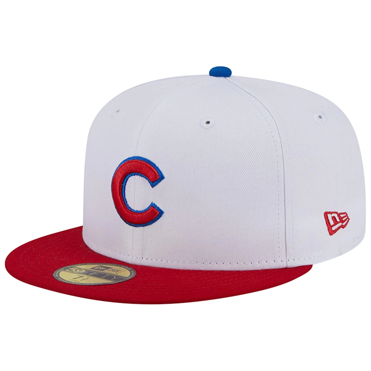 Men's Chicago Cubs New Era White/Red Undervisor 59FIFTY Fitted Hat - Image 3