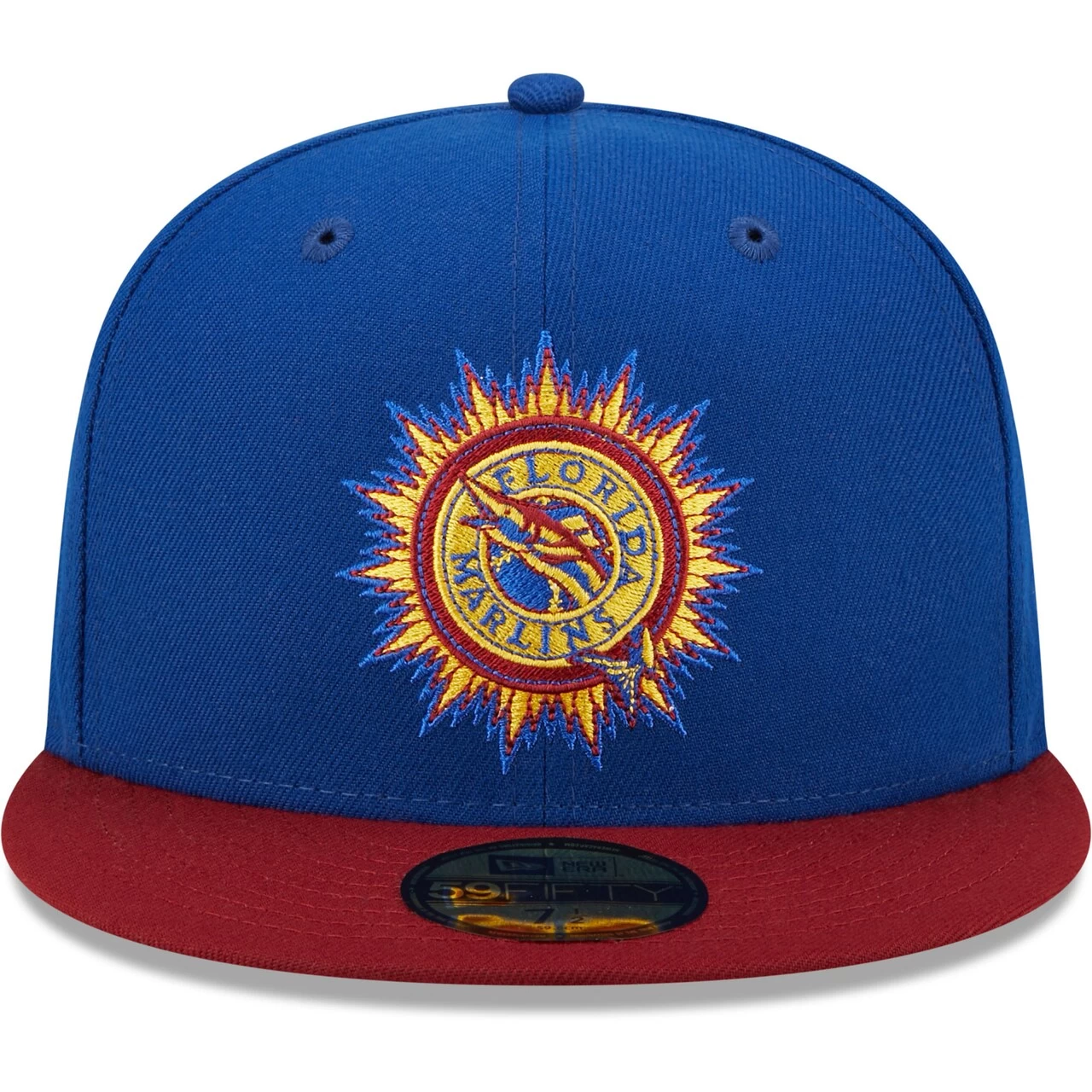 Men's Florida Marlins New Era Royal/Red Alternate Throwback Logo Primary Jewel Gold Undervisor 59FIFTY Fitted Hat - Image 2