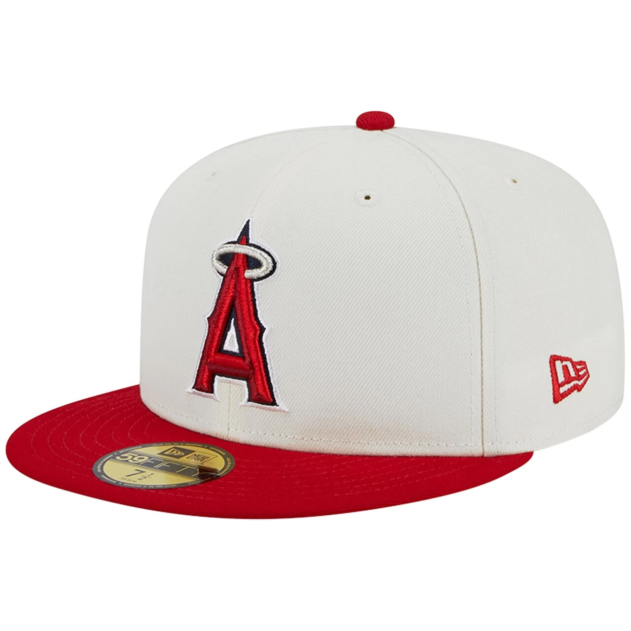 Men's Los Angeles Angels New Era Stone/Red Retro 59FIFTY Fitted Hat - Image 3
