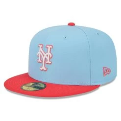 Men's New York Mets New Era Light Blue/Red Spring Color Two-Tone 59FIFTY Fitted Hat