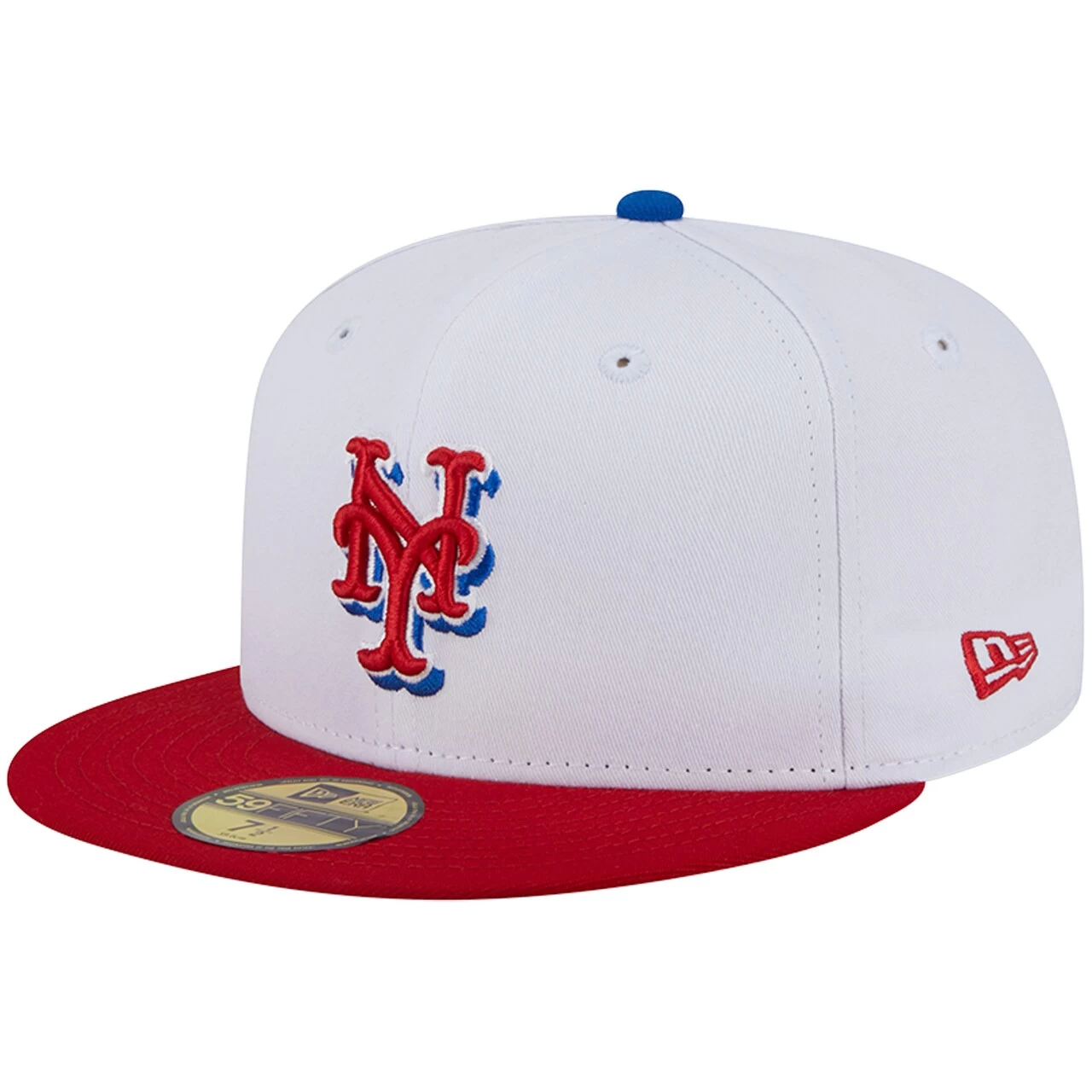 Men's New York Mets New Era White/Red Undervisor 59FIFTY Fitted Hat - Image 3