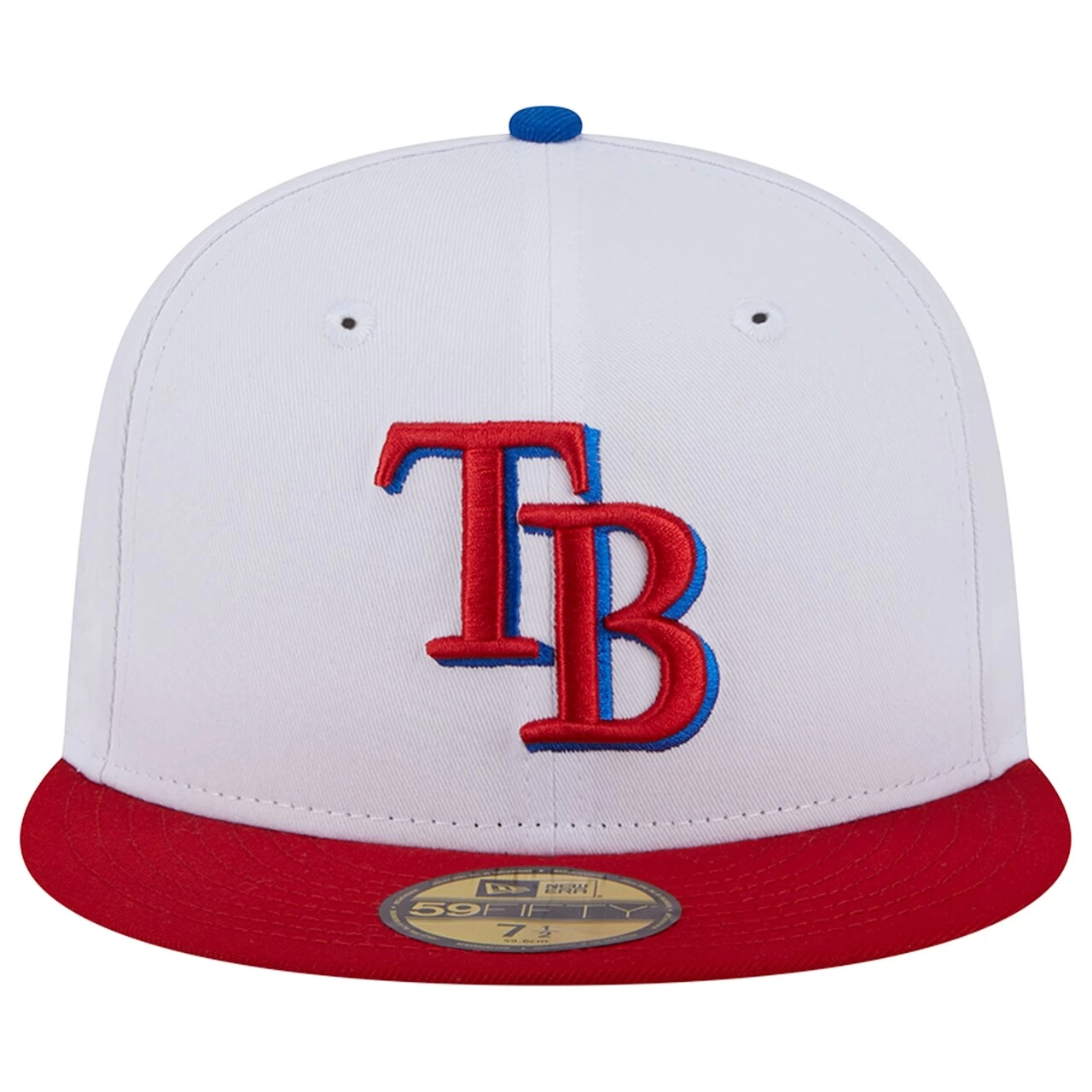 Men's Tampa Bay Rays New Era White/Red Undervisor 59FIFTY Fitted Hat - Image 2