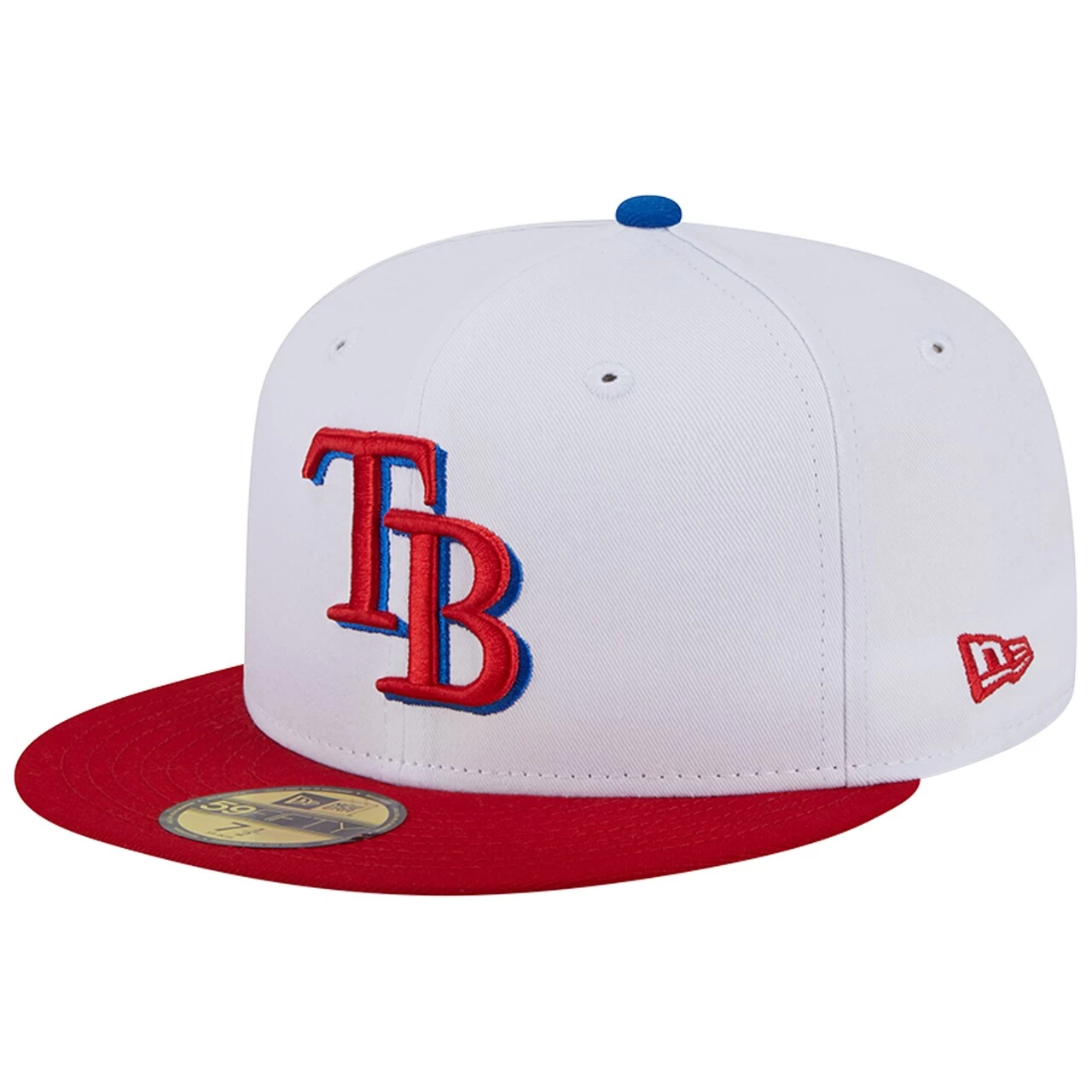 Men's Tampa Bay Rays New Era White/Red Undervisor 59FIFTY Fitted Hat - Image 3