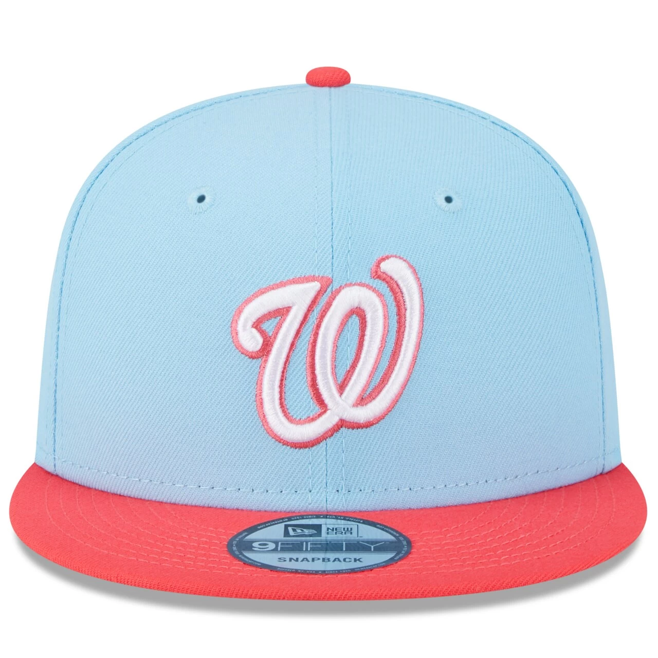 Men's Washington Nationals New Era Light Blue/Red Spring Basic Two-Tone 9FIFTY Snapback Hat - Image 2