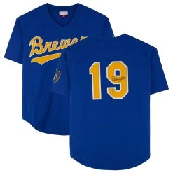 Autographed Milwaukee Brewers Robin Yount Fanatics Authentic Mitchell & Ness Replica Jersey