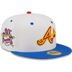 Men's Atlanta Braves New Era White/Royal 30th Season In Atlanta Cherry Lolli 59FIFTY Fitted Hat