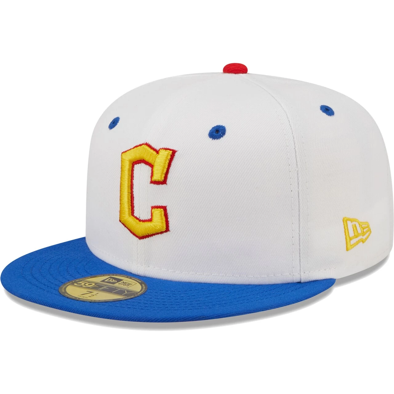 Men's Cleveland Guardians New Era White/Royal Primary Logo Cherry Lolli 59FIFTY Fitted Hat - Image 3