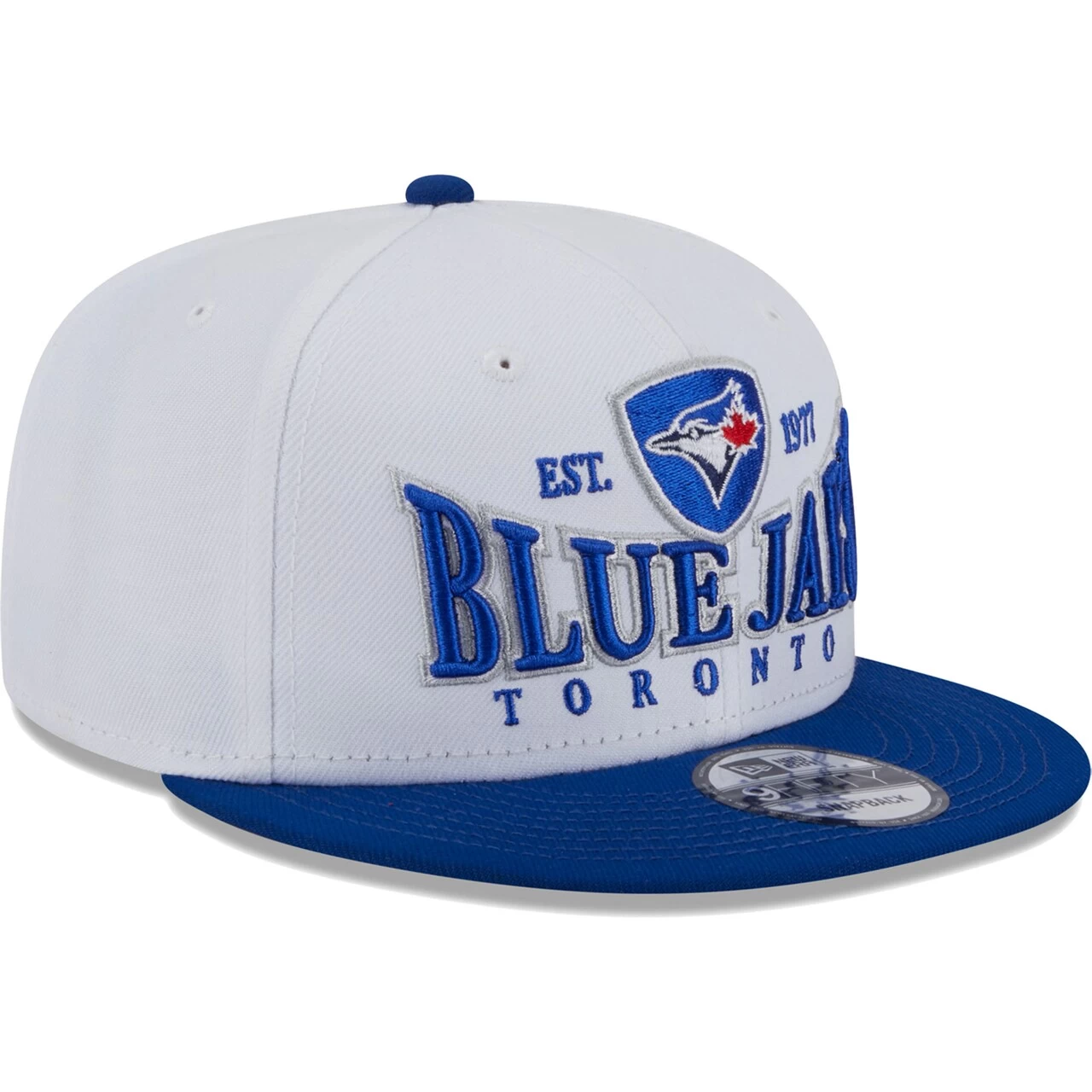 Men's Toronto Blue Jays New Era White/Royal Crest 9FIFTY Snapback Hat - Image 3