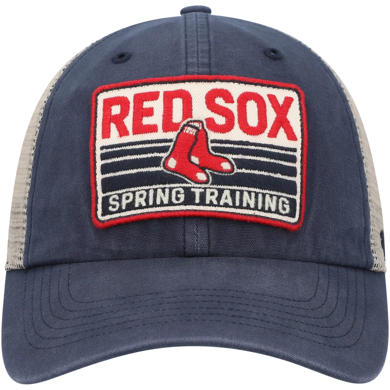 Men's Boston Red Sox '47 Navy/Tan Four Stroke Clean Up Trucker Snapback Hat 4 Men's Boston Red Sox '47 Navy/Tan Four Stroke Clean Up Trucker Snapback Hat - Image 2