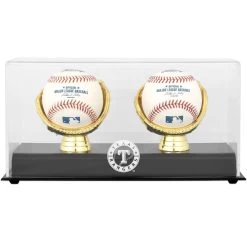 Texas Rangers Fanatics Authentic Gold Glove Double Baseball Logo Display Case