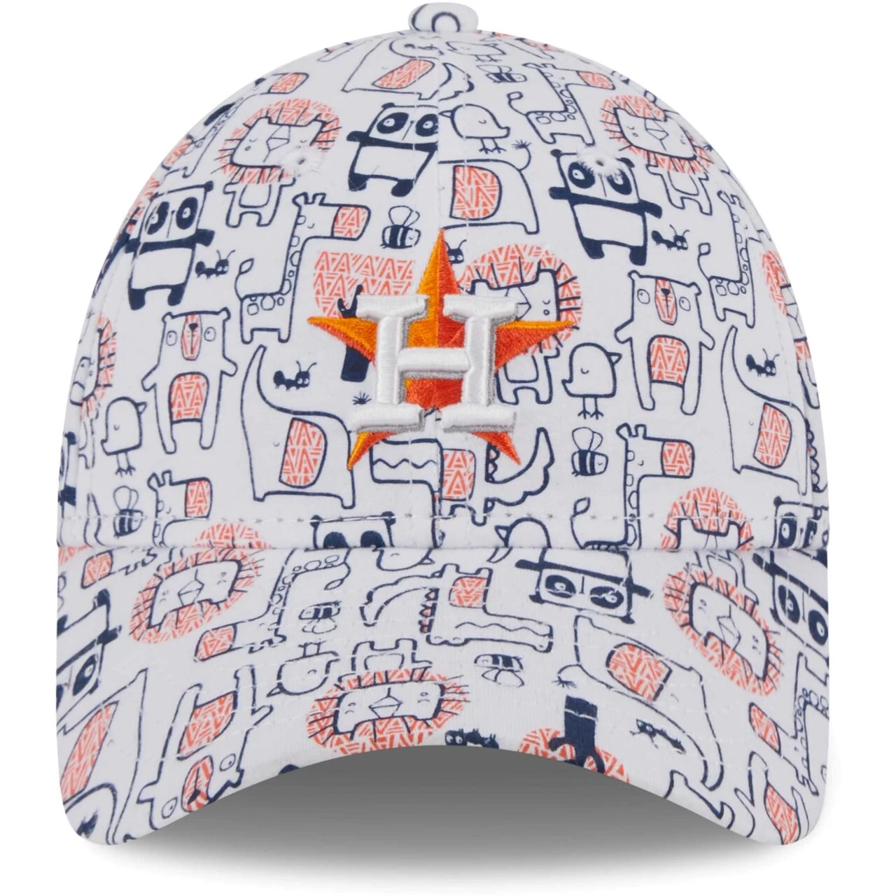 Toddler Houston Astros New Era White Pattern 9FORTY Flex Hat - Image 2