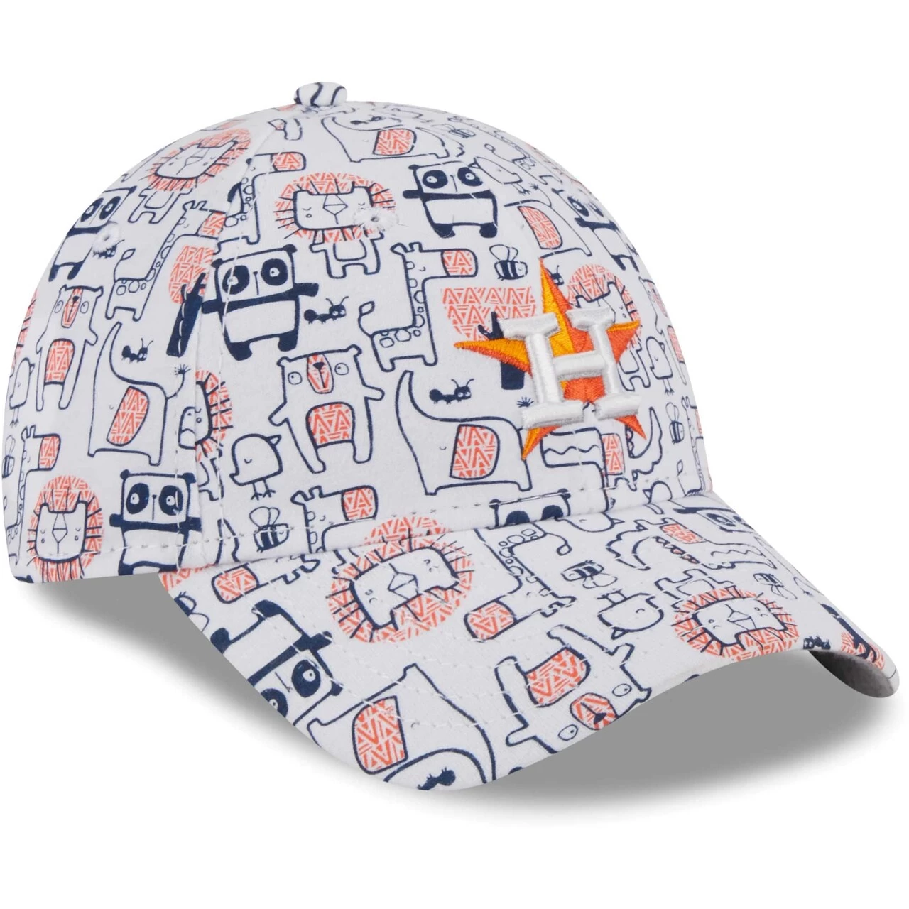 Toddler Houston Astros New Era White Pattern 9FORTY Flex Hat - Image 3