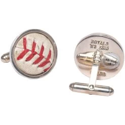 Kansas City Royals Tokens And Icons 2015 World Series Game-Used Baseball Cufflinks