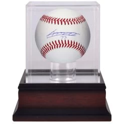 Autographed Toronto Blue Jays Vladimir Guerrero Jr. Fanatics Authentic Baseball & Mahogany Baseball Display Case